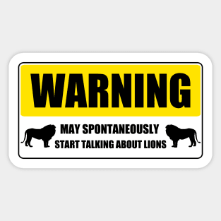 Warning - lions Sticker